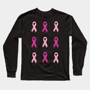 Pink Faux Glitter Awareness Ribbon Pack Long Sleeve T-Shirt